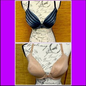 2 bras!! Grey/black is an Uplift Semi Demi & tan is a Racerback Perfect Coverage